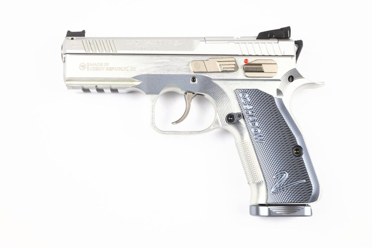 CZ SHADOW II COMPACT INDUSTRIAL SERIES 9MM PISTOL SILVER 4″ 2-15RD MAGS