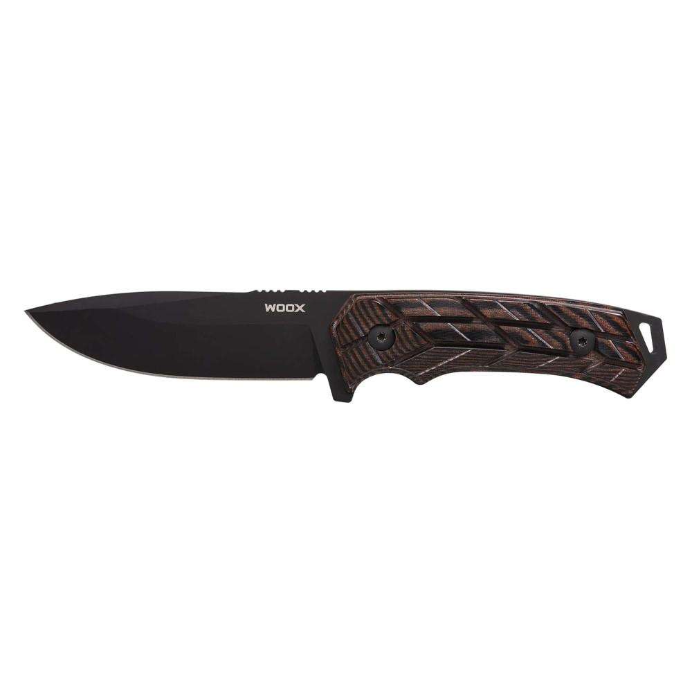 WOOX ROCK62 X-GRIP FIXED BLADE KNIFE – MIL-SPEC BLACK – MICARTA X-GRIP® BROWN