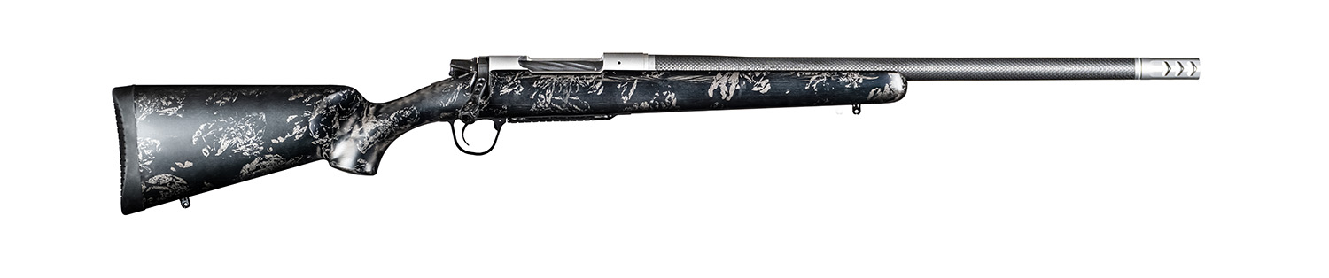 Christensen Arms 8010631600 Ridgeline FFT TI 6.8 Western 3+1 20" Carbon Fiber Threaded Barrel, Stainless Titanium Rec, Black with Gray Accents Stock