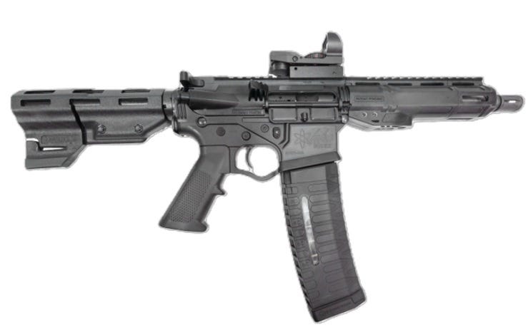 ATI ALPHA MAXX 5.56X45MM PISTOL 7.5″ BBL, 7″ MLOK BLACK, DUO SIGHT, 1-60RD MAG
