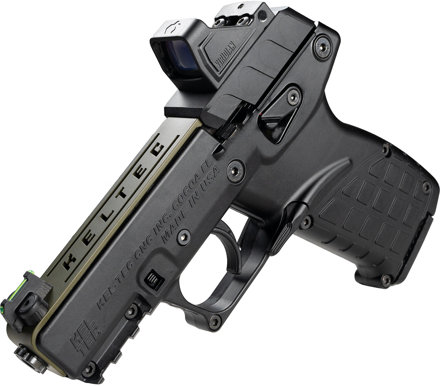 Kel-Tec P17BGRNOPTIC P17  22 LR 16+1 3.80″ w/Optic & Holster Green