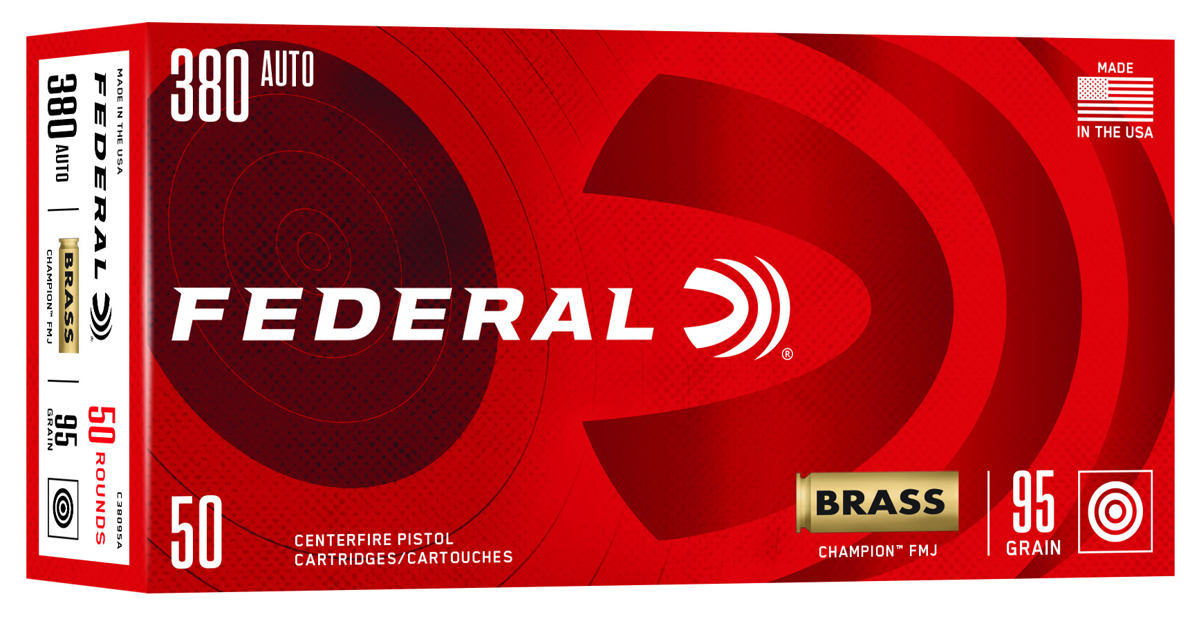 FED CHAMPION 380ACP 95GR FMJ 50/20