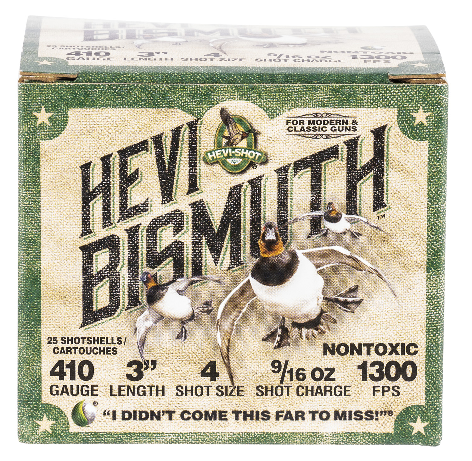 HEVI-Shot HS19004 HEVI-Bismuth 410Gauge 3″ 9/16oz Bismuth 4Shot 25 Per Box/10 Case